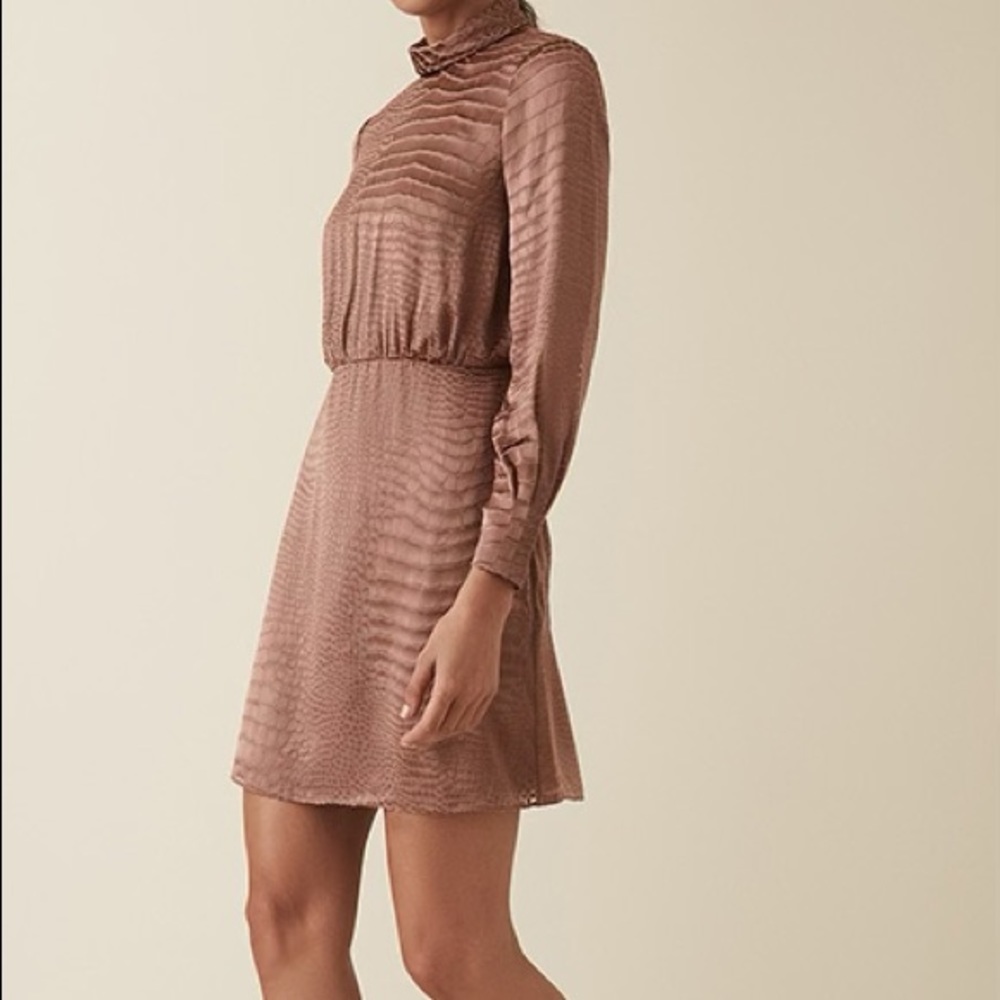 Reiss Emma-snake burnout dress bronze tan